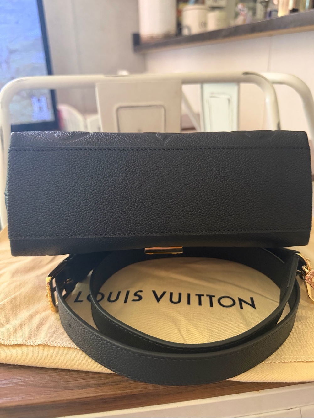 Louis Vuitton Madeleine BB Black Monogram Empreinte Leather Top Handle Bag Strap - Picture 4 of 10